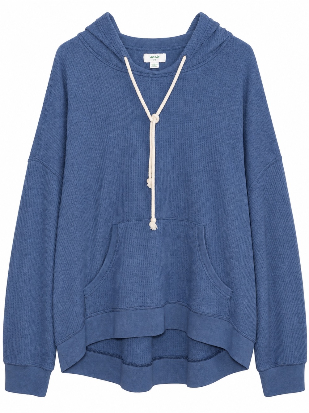 Aerie Blue Waffle Knit Oversized Hoodie – Size Medium